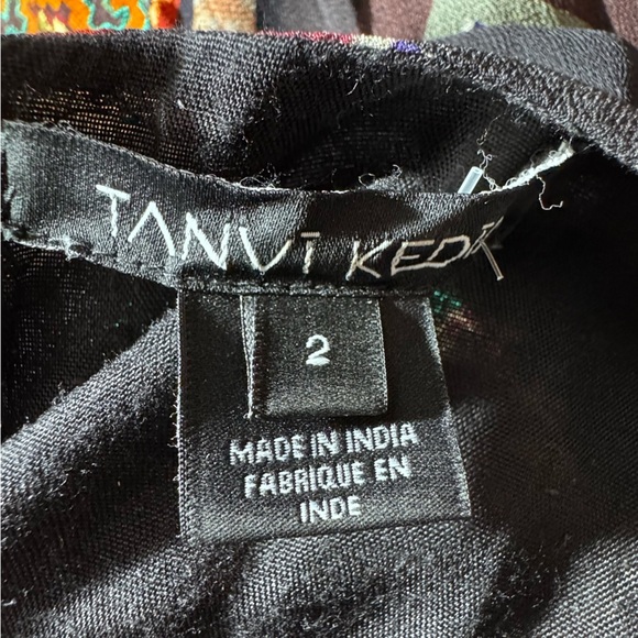 Anthropologie Patchworked Chevron Midi Dress Tanvi Kedia Size 2 Orig $278 - Picture 14 of 16